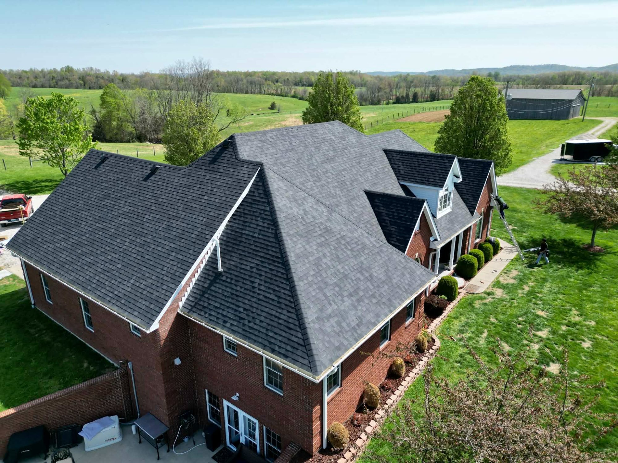 Large Home Replacement — Charcoal Shingles — Rook Roofing & Restoration Ashland KY