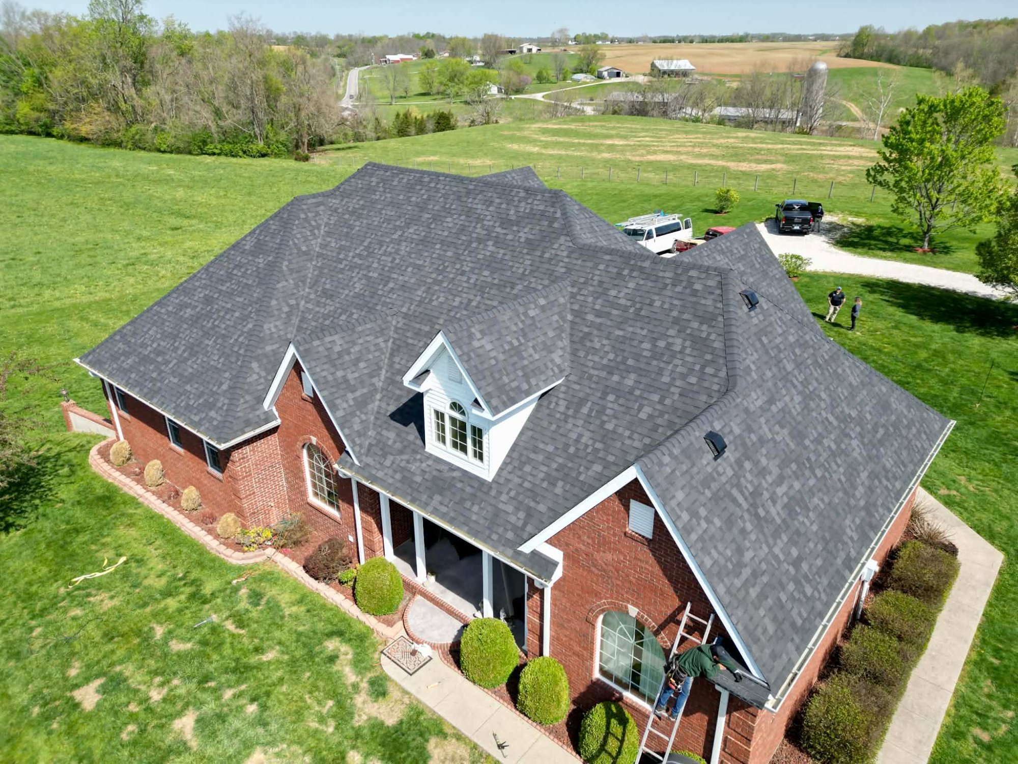 Rural Home Replacement — Charcoal Shingles — Rook Roofing & Restoration Ashland KY